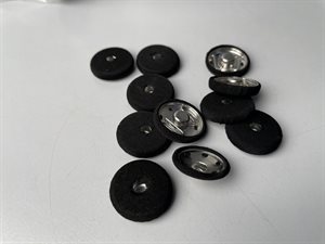 Trykknap - stofbetrukket i sort, 20 mm 